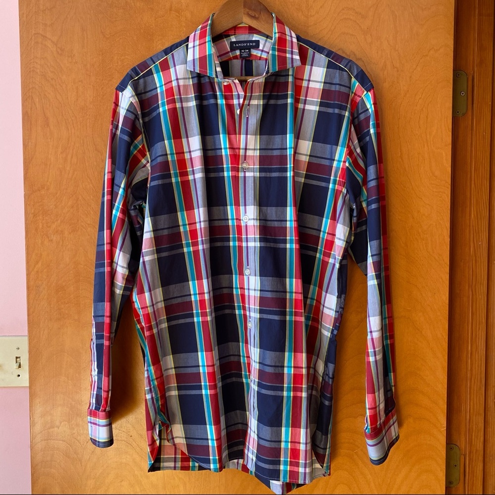 Lands’ End Men’s Plaid Button Up